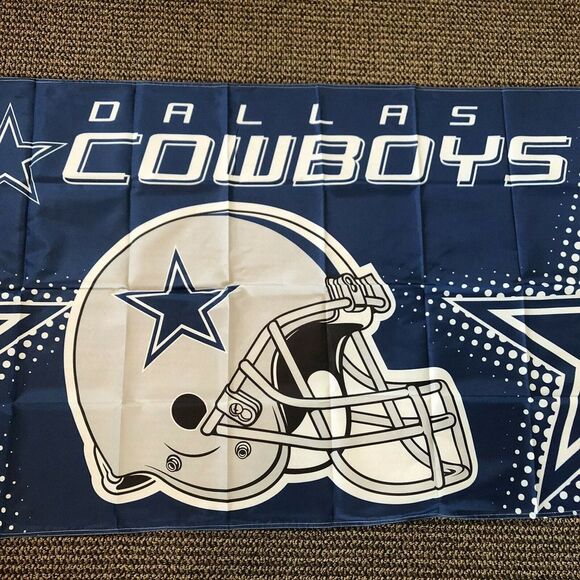 Dallas Cowboys Flag Banner New‎ 3x5 Ft Star Helmet Mancave Garage Gameday - Picture 3 of 4